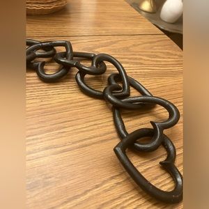Cast iron heart chain - home decor - measurements in photos - black